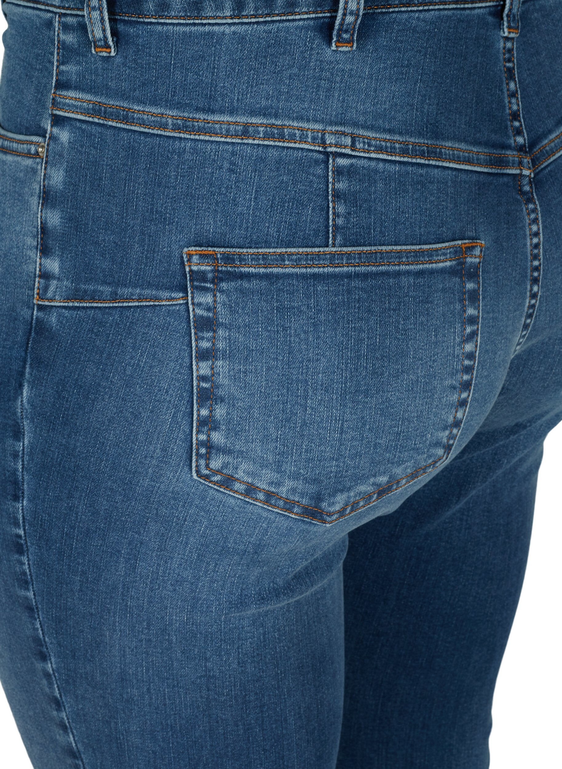 Zizzi Hochtaillierte Amy Jeans mit Push-Up, Blue denim, Packshot image number 3