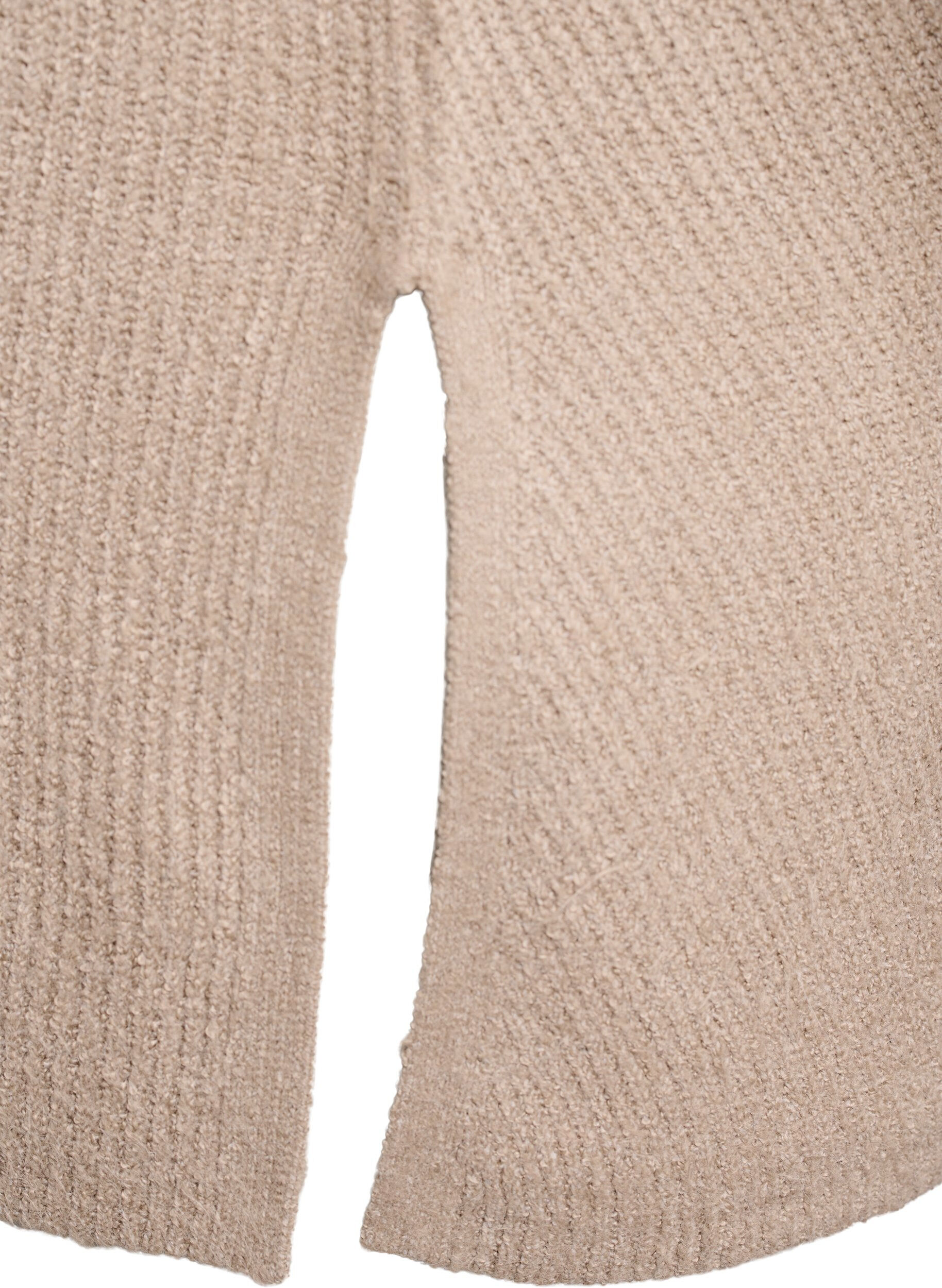 Zizzi Strickpullover mit diagonalem Muster und Raglan&auml;rmeln, Beige, Packshot image number 3
