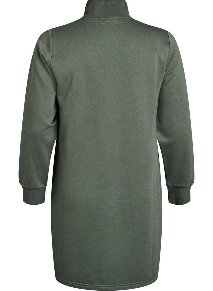 Kurzes Sweatshirtkleid mit hohem Kragen, Gr&uuml;n, Packshot image number 1