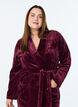 Morgenmantel aus weichem Velours mit Taschen, Dunkles Bordeaux, Model image number 2