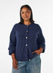 Strickjacke aus weichem Strick mit goldfarbenen Kn&ouml;pfen, Blau, Model image number 0
