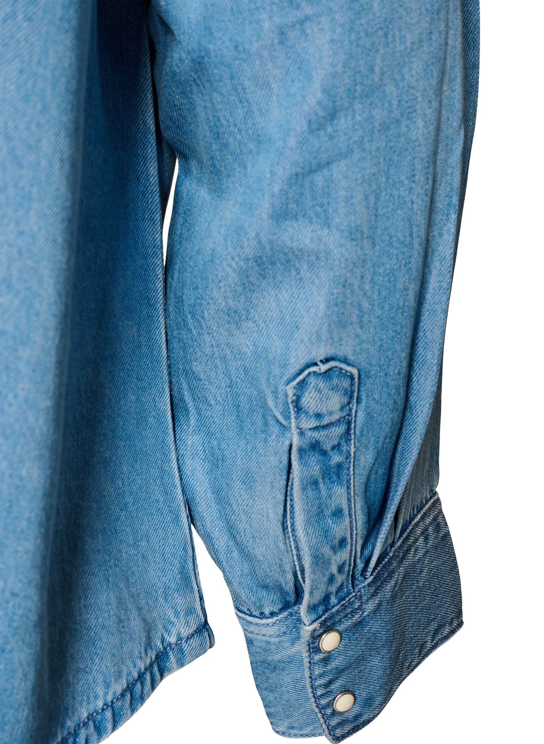 ZizziJeanshemd aus Lyocell mit Druckkn&ouml;pfen, Blau, Packshot image number 3
