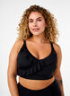 Bikinioberteil mit R&uuml;schen und herausnehmbaren Eins&auml;tzen, Schwarz, Model image number 0