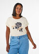 T-Shirt mit dekorativem Frontprint, Vanille, Model image number 0