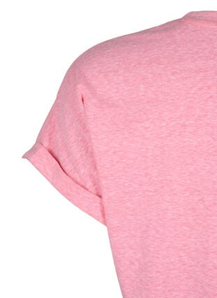 Melange T-Shirt mit kurzen Ärmeln, Strawberry Pink Mel., Packshot image number 3