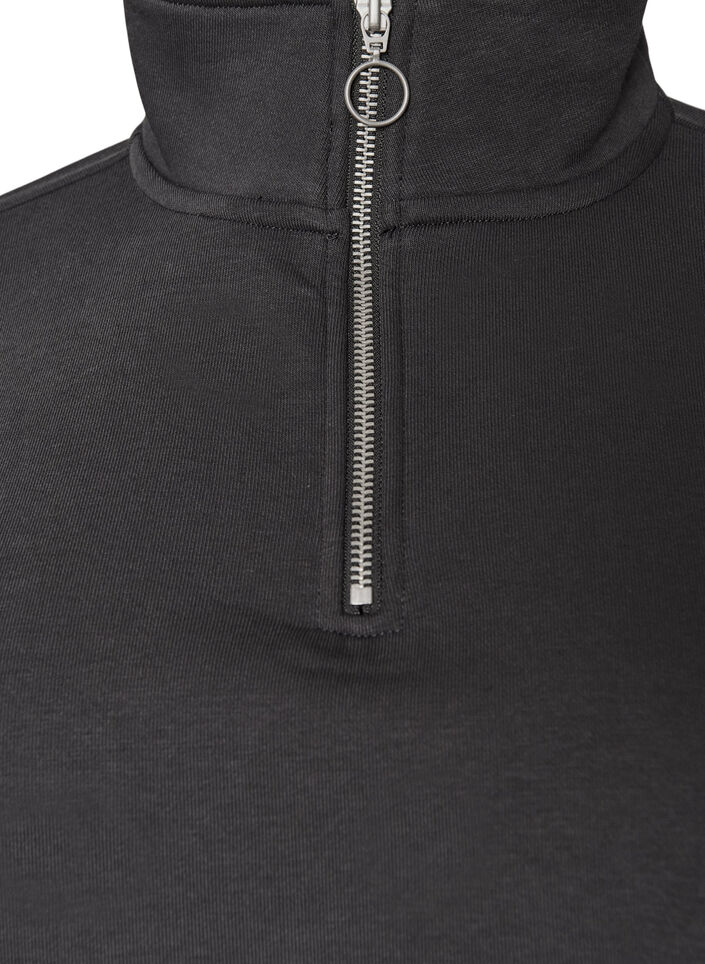 Sweatshirt mit Teddy-&Auml;rmeln und hohem Kragen, Grau, Packshot image number 2