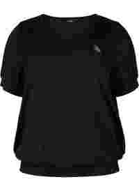 Unifarbenes Workout-Shirt mit V-Ausschnitt