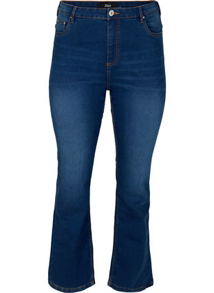 Ellen Bootcut Jeans mit hoher Taille, Blue denim, Packshot image number 0