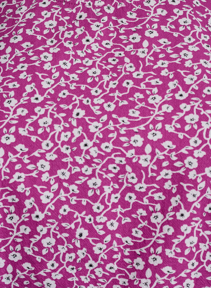 Baumwoll-Bluse mit Print und kurzen Ärmeln, Lila, Packshot image number 2