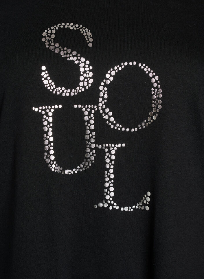 T-Shirt mit Print, Schwarz, Packshot image number 2