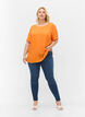 Kurzarm Bluse aus Viskose, Orange Peel, Model image number 2