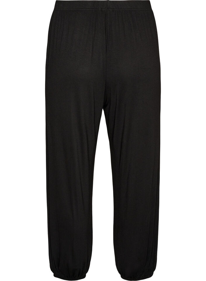 Lockere Pyjamahose aus Viskose mit elastischem Bund, Schwarz, Packshot image number 1