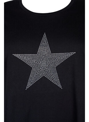 T-Shirt mit Nieten aus Bio-Baumwolle, Black Star , Packshot image number 2