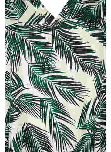 Bedrucktes Kaftankleid aus Viskose, Green Leaf, Packshot image number 2