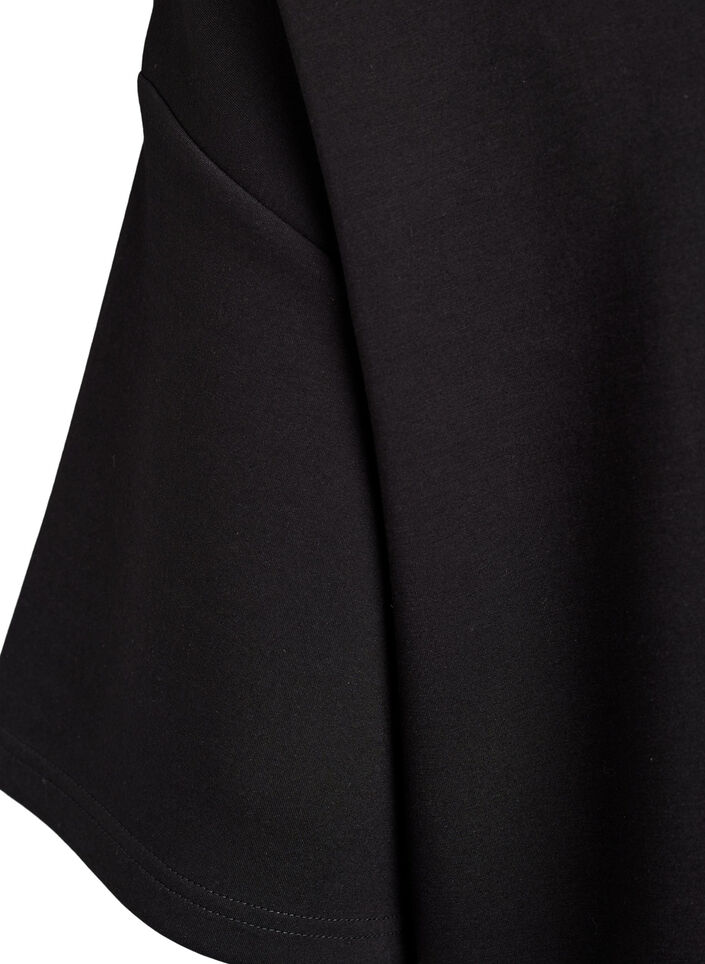 T-Shirt-Kleid aus Jersey mit Seitenschlitzen, Schwarz, Packshot image number 3