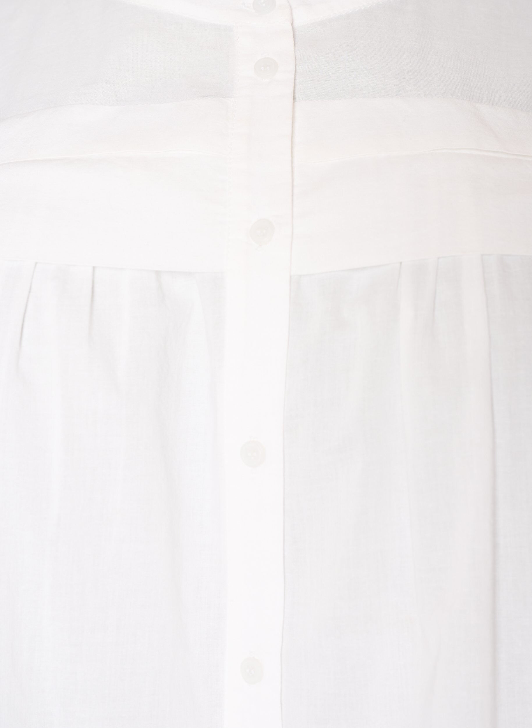 Zizzi&Auml;rmellose Hemdbluse in A-Linie aus Baumwolle, Wei&szlig;, Packshot image number 2