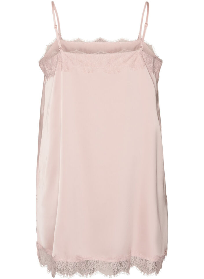 Langes Top aus Satin mit Spitzen, 9990, Packshot image number 1