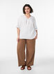 Hose aus Leinen und Viskose mit weitem Bein, Braun, Model image number 0
