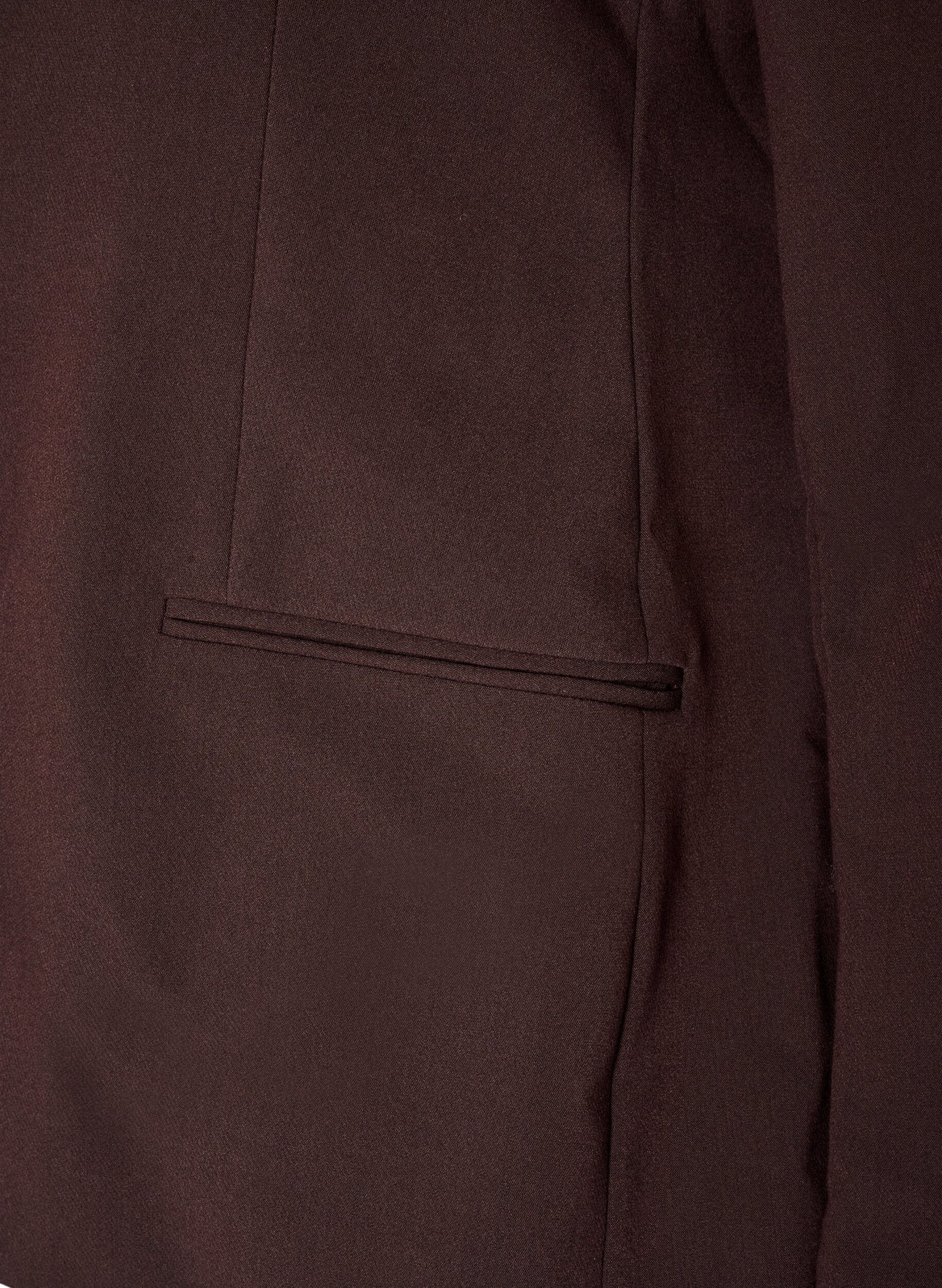 ZizziKlassischer Blazer mit 1-Knopf-Verschluss, Braun, Packshot image number 3