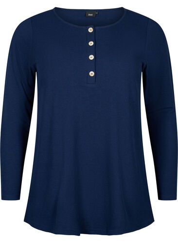 Nachthemd mit langen Ärmeln, Navy Blazer, Packshot image number 0
