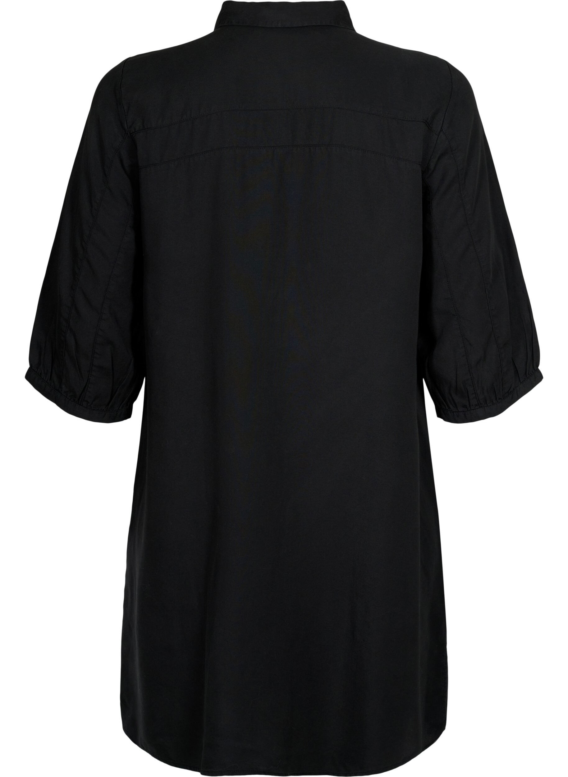 Zizzi Langes Hemd mit 3/4-&Auml;rmeln aus Lyocell (TENCEL&trade;), Black, Packshot image number 1