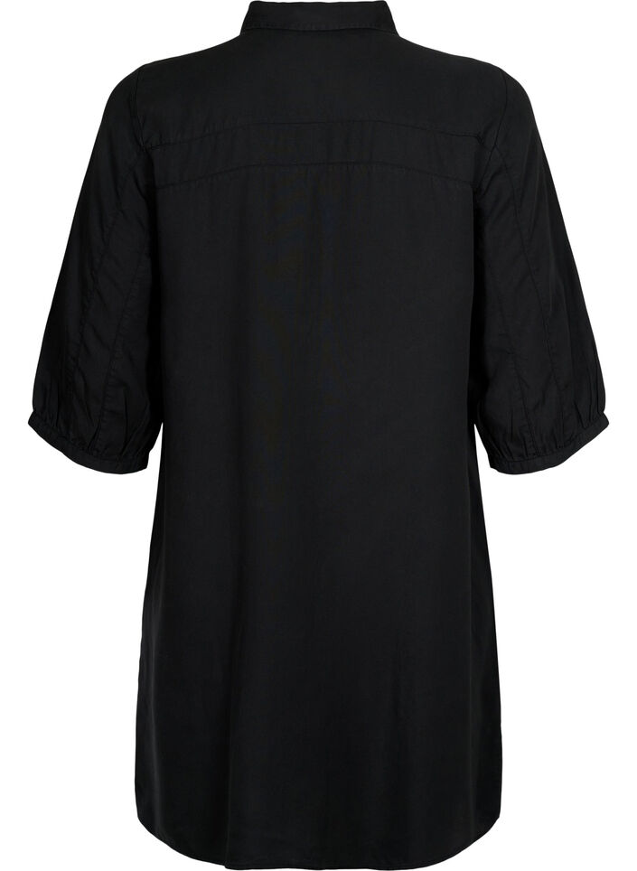 Langes Hemd mit 3/4-Ärmeln aus Lyocell (TENCEL™), Black, Packshot image number 1
