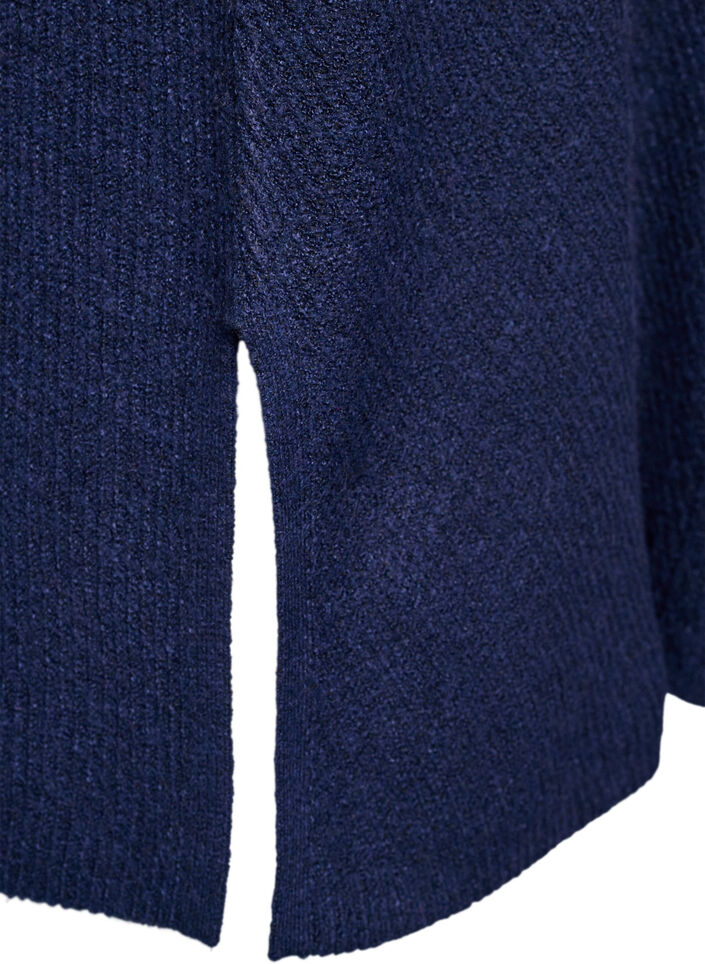 Strickpullover mit diagonalem Muster und Raglan&auml;rmeln, Blau, Packshot image number 3