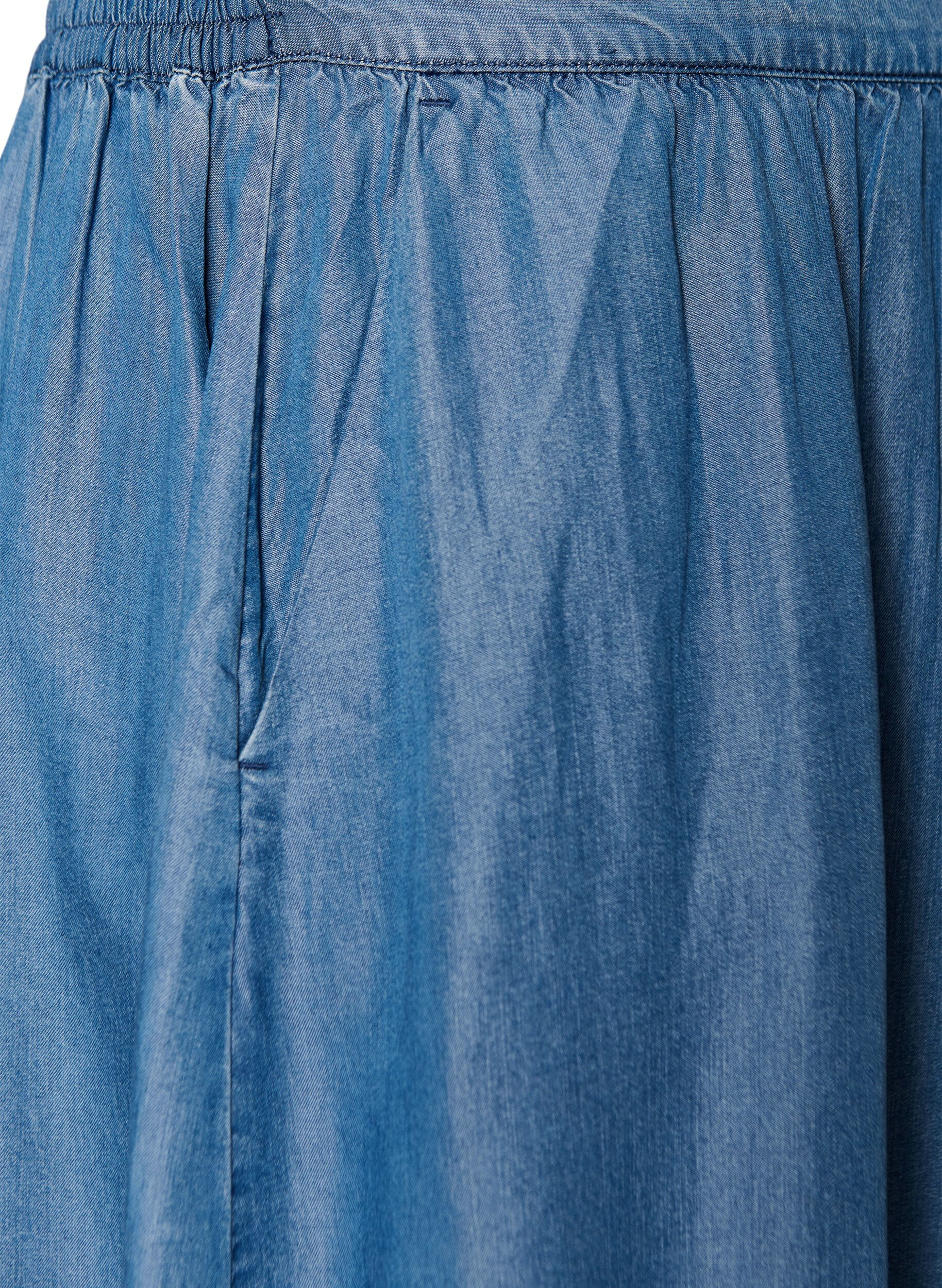 ZizziMaxirock aus TENCEL&trade; Lyocell mit Denim-Look, Blau, Packshot image number 2