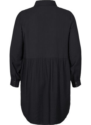 Einfarbiges Hemdkleid mit A-Linie, Black, Packshot image number 1