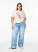 Jeans mit weitem Bein und Umschlag, Blau, Model image number 0
