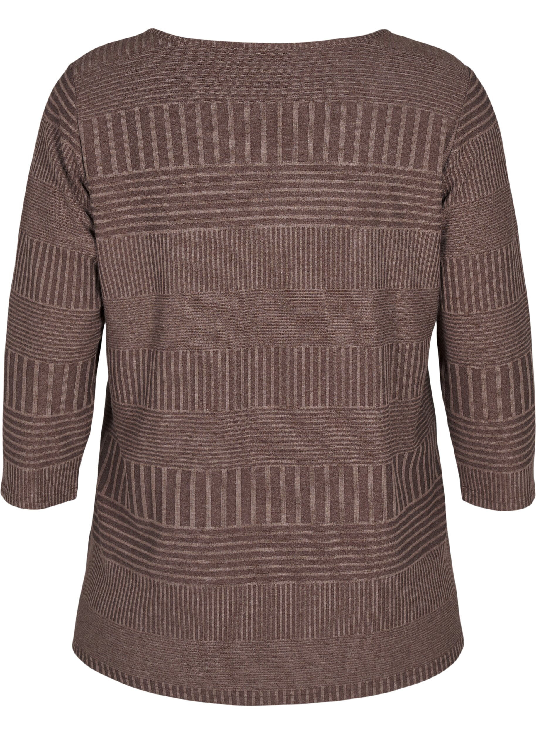 Zizzi Bluse mit 3/4-&Auml;rmeln und Streifenmuster, Ch. Martini Mel., Packshot image number 1