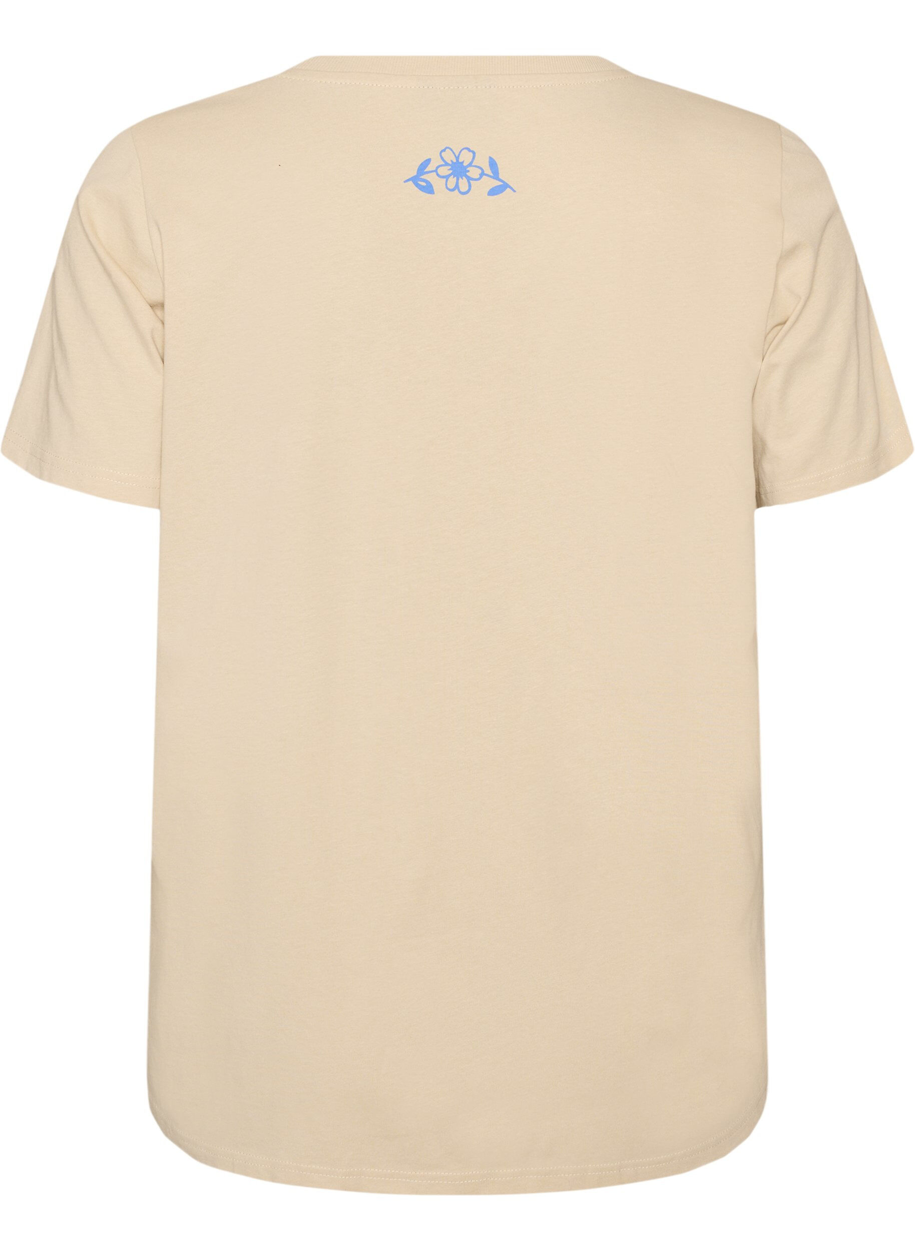 ZizziT-shirt aus Baumwolle mit Print, Beige, Packshot image number 1