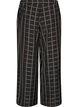 Karierte Hose mit weitem Bein, Schwarz, Packshot image number 1
