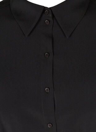 Hemdkleid mit Bindeband und Knöpfen, Black, Packshot image number 2