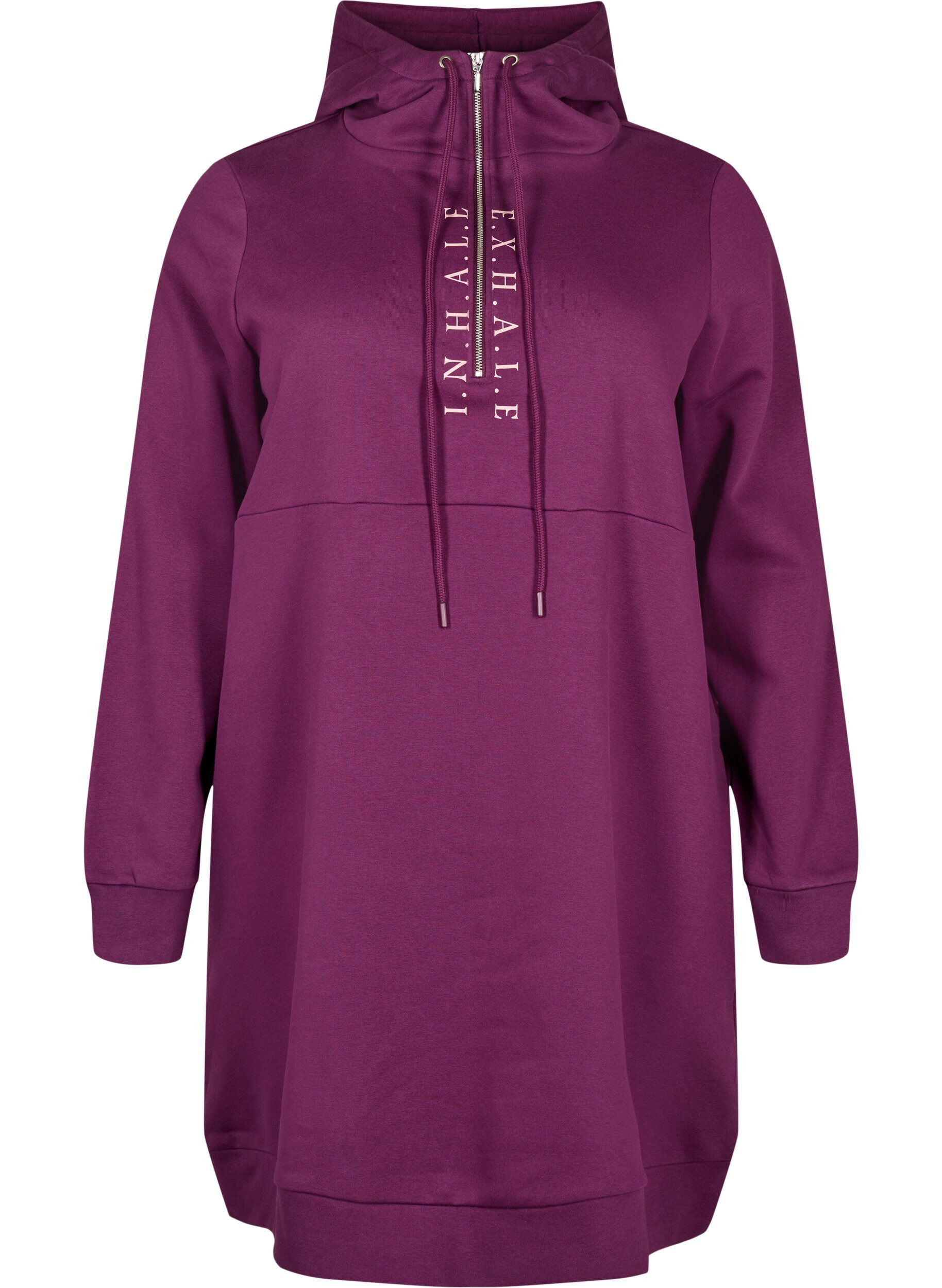 Zizzi Sportliches Sweatshirtkleid mit Kapuze, Pickled Beet/SilverP, Packshot image number 0