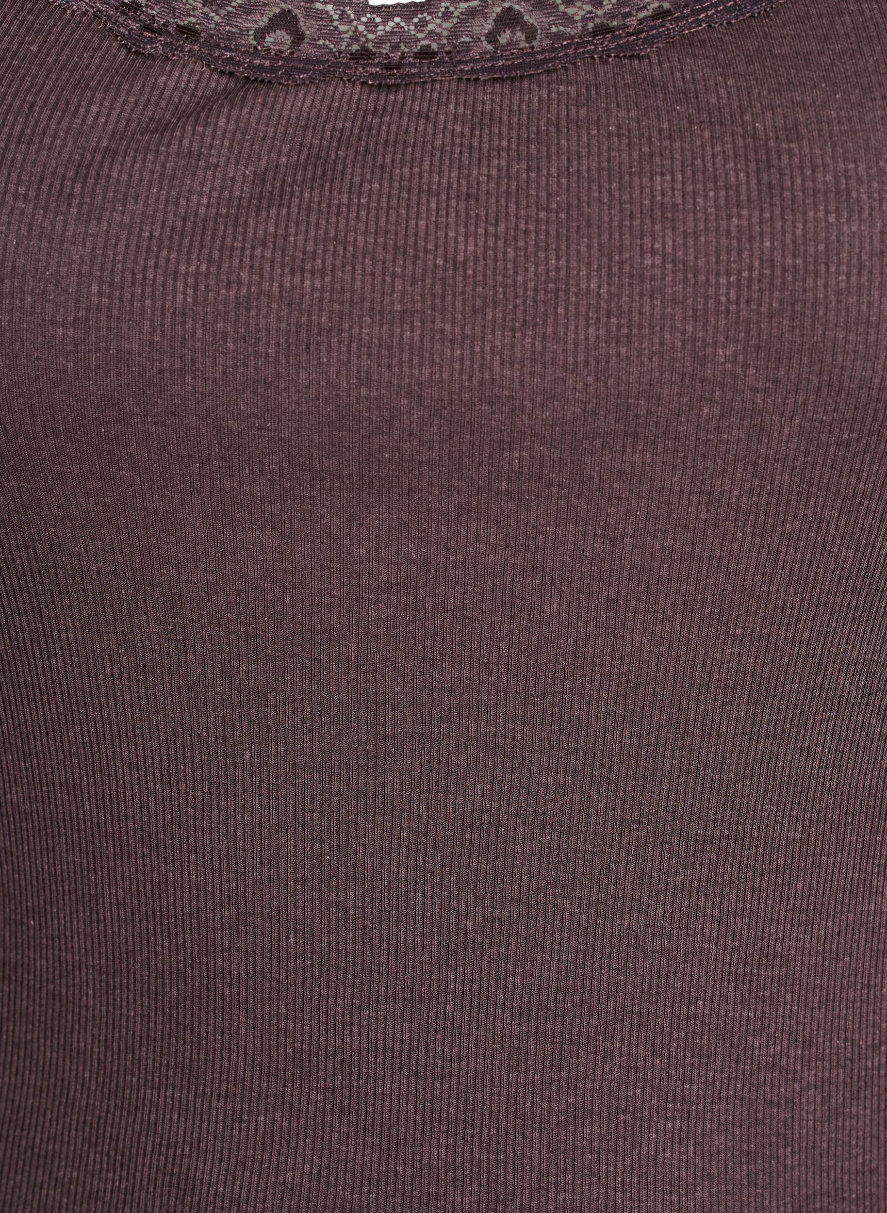 Zizzi Top mit Spitzen, Braun, Packshot image number 2