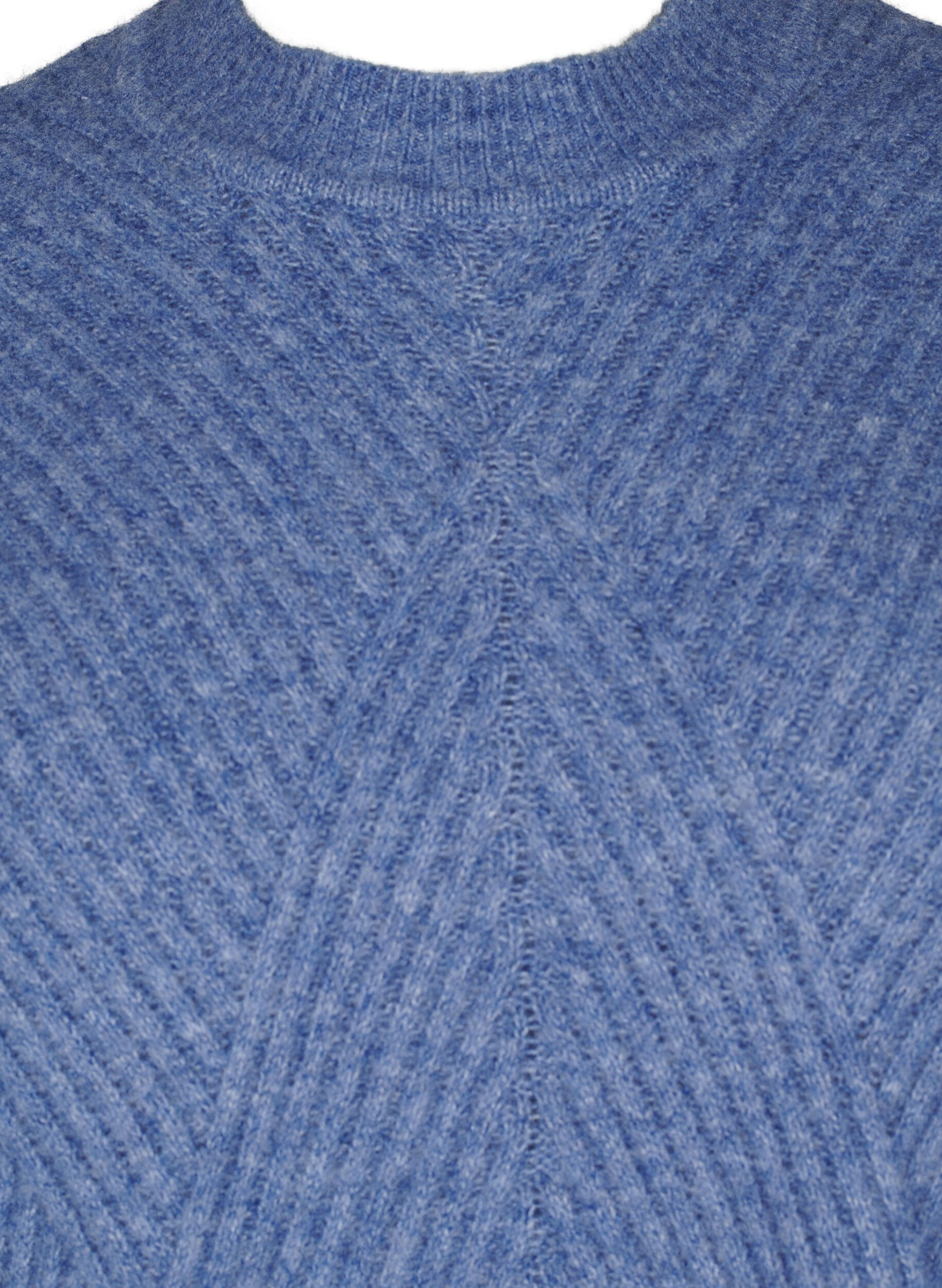 Zizzi Kurzes Rippstrickkleid mit Rundhalsausschnitt, Grey Blue Mel., Packshot image number 2