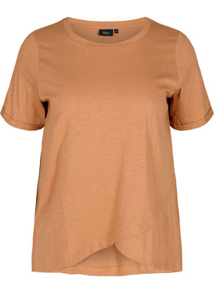 Baumwoll-T-Shirt mit kurzen Ärmeln, Pecan Brown, Packshot image number 0