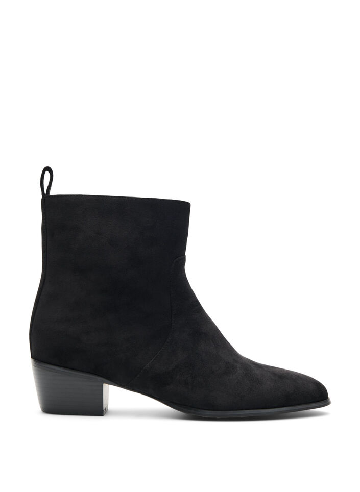 Langer Stiefel in Wildlederoptik mit abnehmbarem Schaft, Schwarz, Packshot image number 4