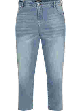 7/8-Jeans mit Fransensaum und hoher Taille