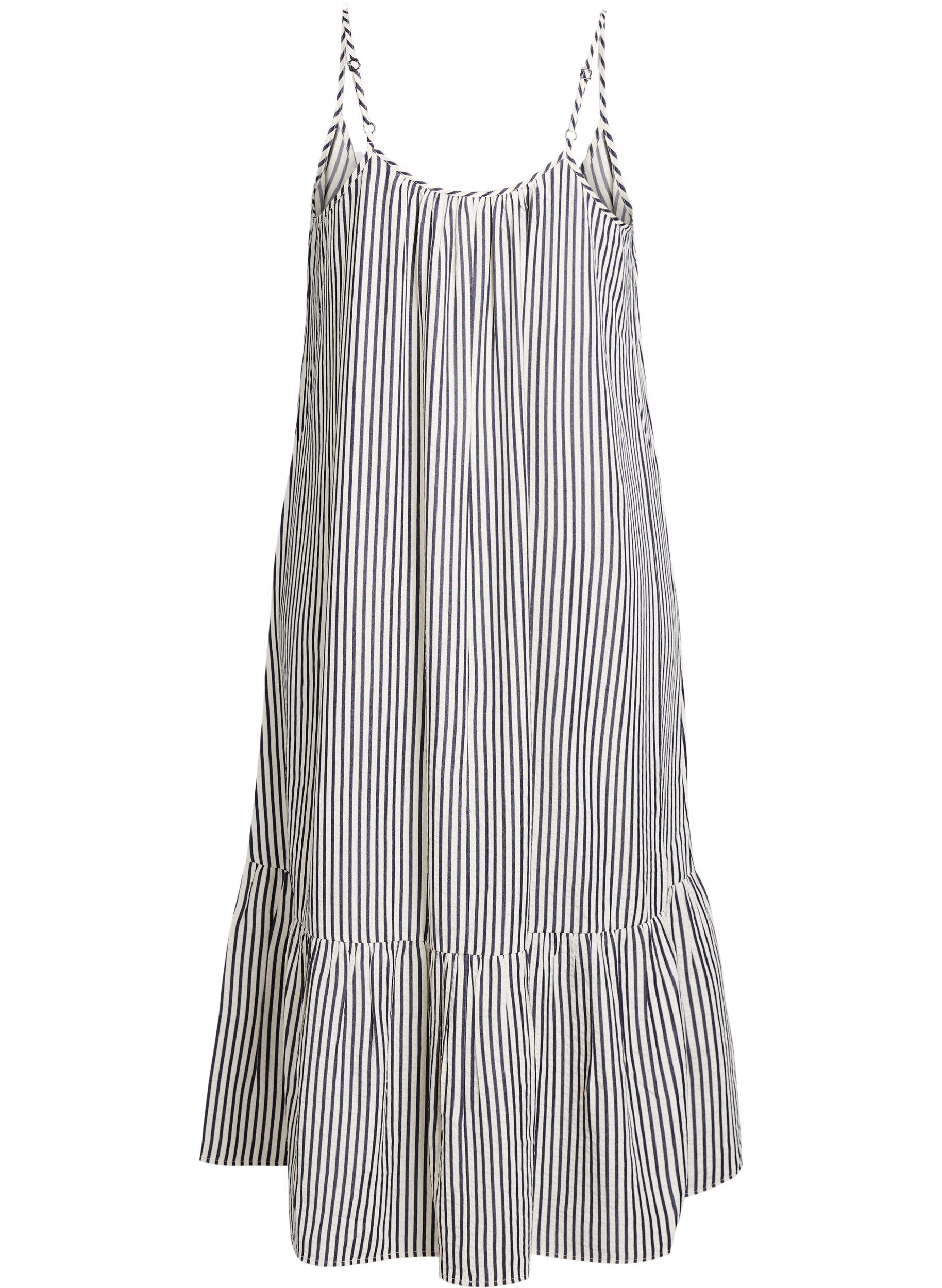 ZizziSommerkleid mit Streifen und A-Linie, Schwarz, Packshot image number 1