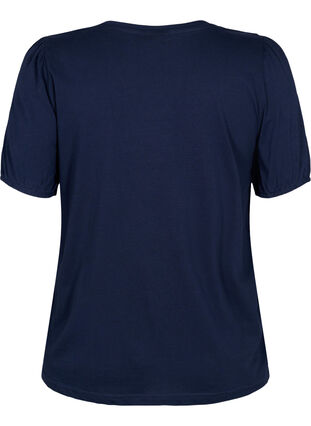T-Shirt aus Baumwolle mit 2/4-Ärmeln, Navy Blazer, Packshot image number 1