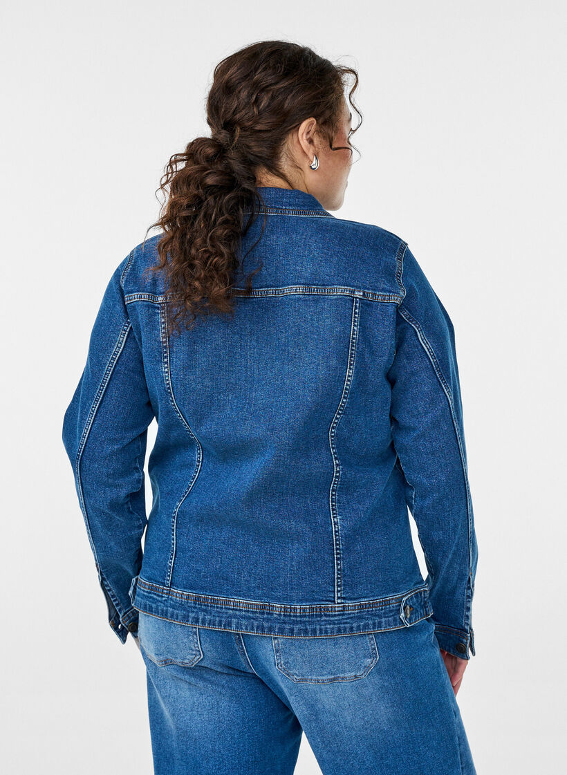 Jeansjacke im klassischen Schnitt, Blau, Model image number 2