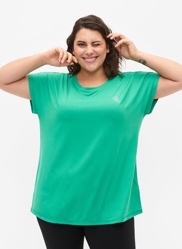 Kurzärmeliges Trainings-T-Shirt, Mint, Model image number 0