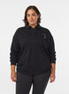 Sportlicher Sweatshirt mit Kragen, Schwarz, Model image number 0