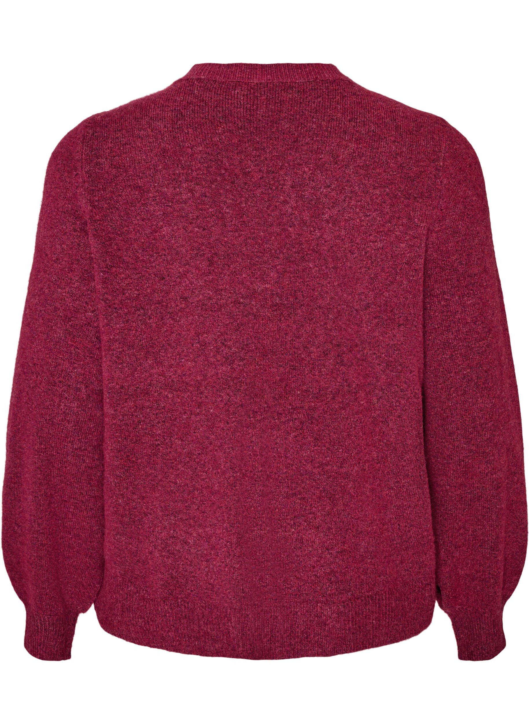 ZizziStrickjacke aus weichem Strick mit goldfarbenen Kn&ouml;pfen, Rot, Packshot image number 1