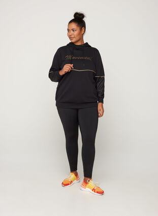 Sweatshirt mit Print und Kapuze, Black, Model image number 3
