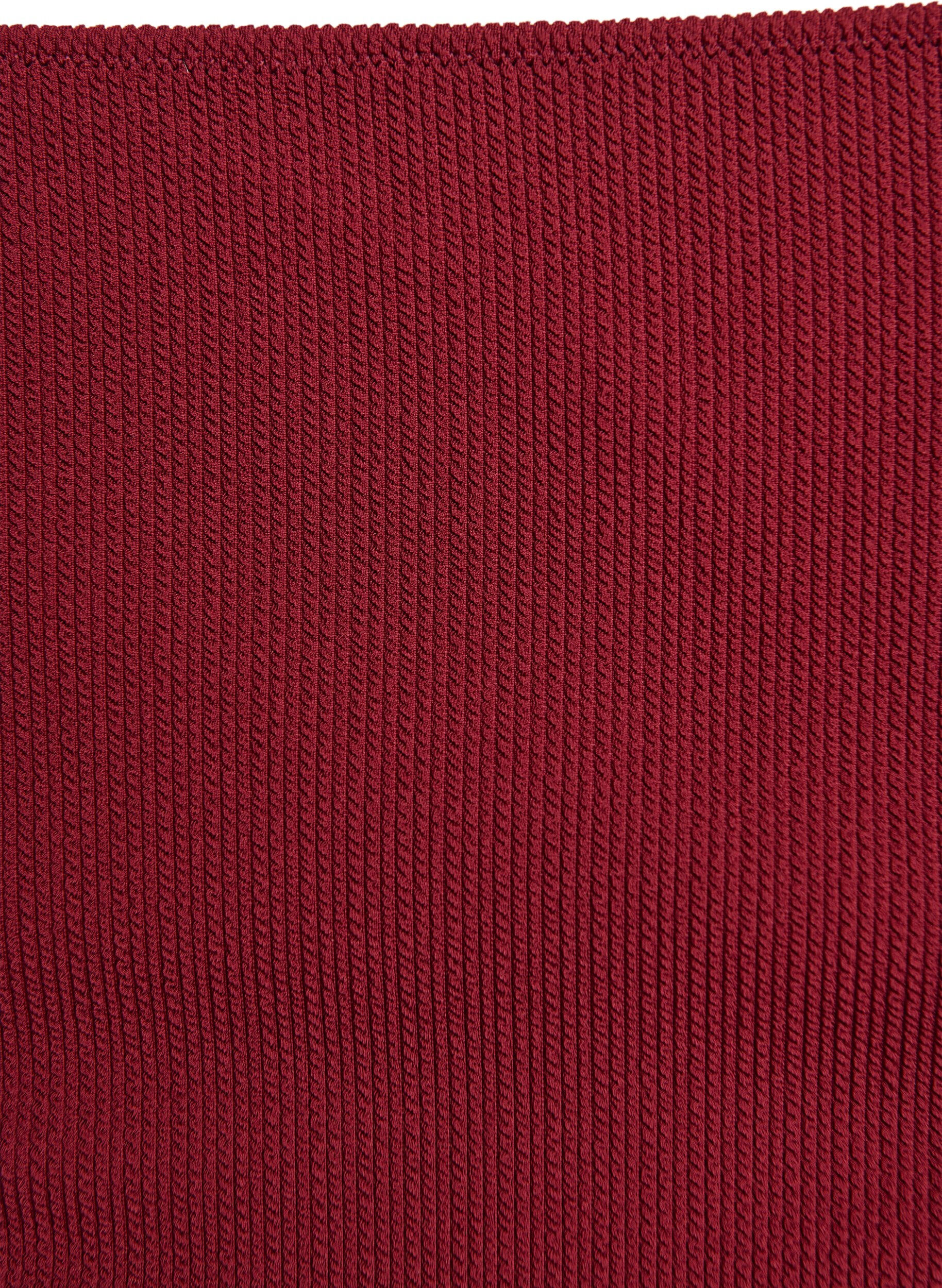 Zizzi Hoch taillierte Bikinihose mit Struktur, Rot, Packshot image number 2