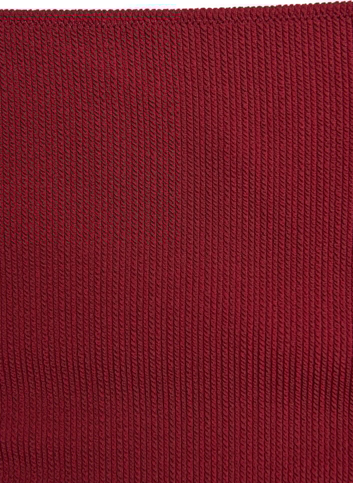 Hoch taillierte Bikinihose mit Struktur, Rot, Packshot