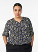Bluse aus Viskose mit Print und Knopfverschluss, Schwarz, Model image number 0